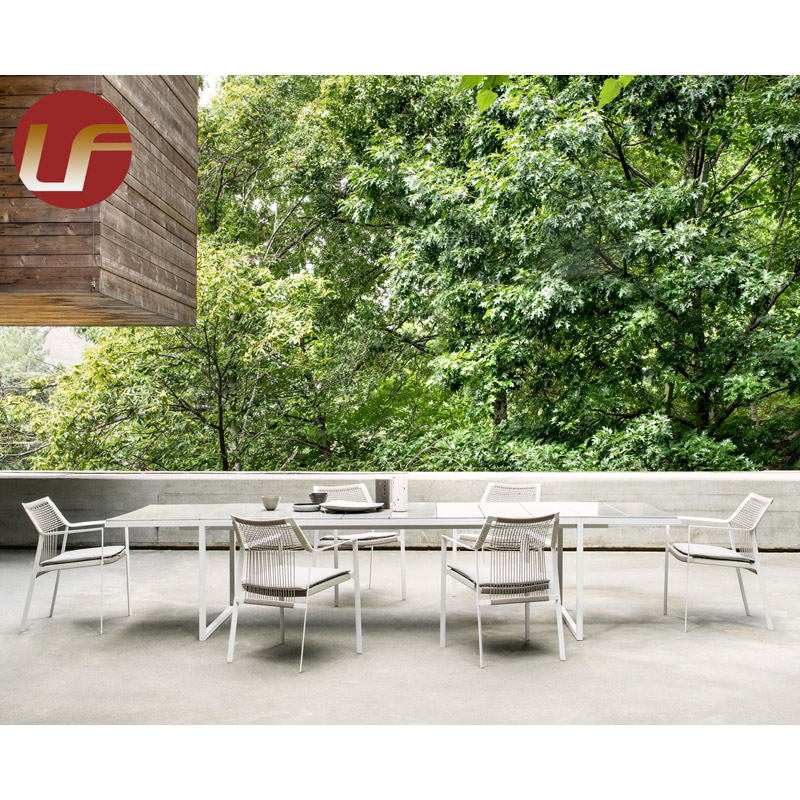 Chaise extérieure de corde de jardin de salle à manger de restaurant en aluminium lavable de concepteur commercial moderne