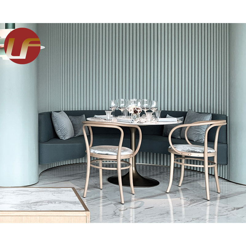 Sièges de cabine de canapé de restaurant de velours latéral simple à dossier haut de conception de meubles de salle à manger modernes