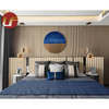 Foshan meubles en gros chambre à coucher nordique lit Design meubles de luxe en cuir en bois Double King Size ensemble de lit