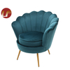Chaise de canapé en velours écrasé bleu moderne jambes dorées meubles de Restaurant de luxe fauteuil en tissu à manger