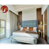 Hôtel de luxe de meubles de chambre à coucher en bois massif de pin lit en cuir King Size
