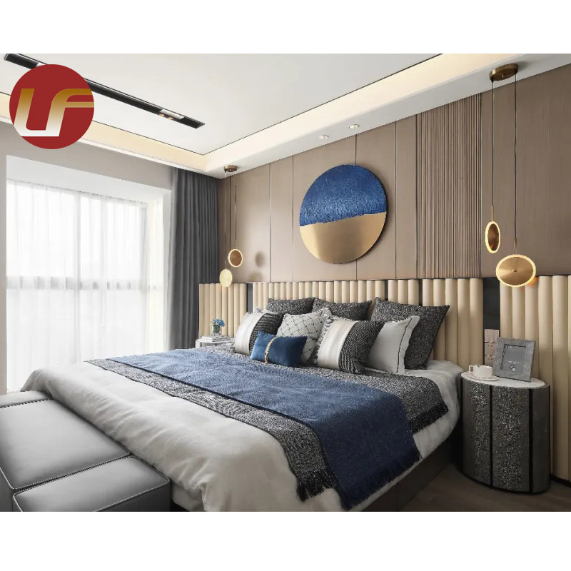 La chambre à coucher italienne d'appartement d'hôtel de villa de style européen de 5 étoiles place des meubles