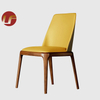 Chaise de meubles de salle à manger jambes en bois massif recyclé confortable moderne avec des chaises de salle à manger en bois de tissu