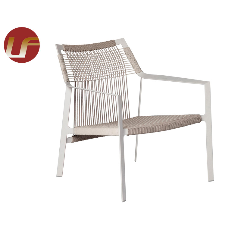 Chaise extérieure de corde de jardin de salle à manger de restaurant en aluminium lavable de concepteur commercial moderne