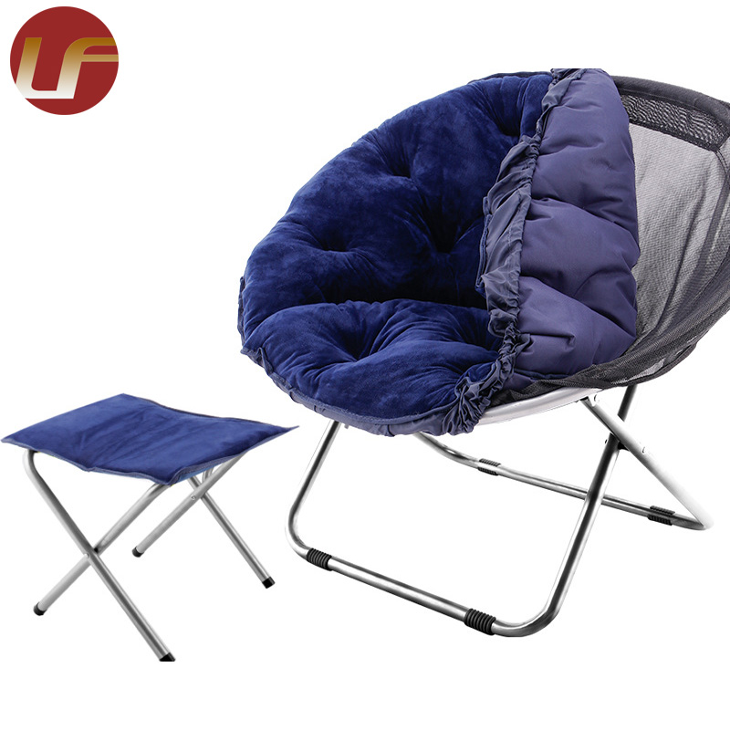 Chaise ronde de soucoupe de lune de camping ronde pliable et confortable surdimensionnée
